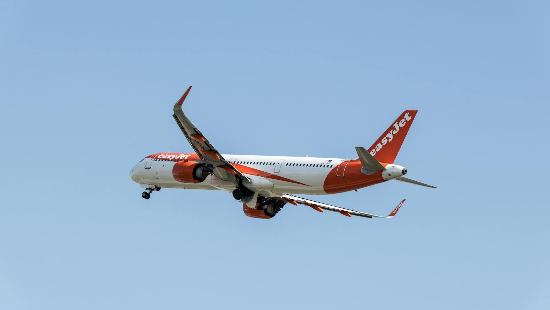 easyjet aircraft in flight over prague