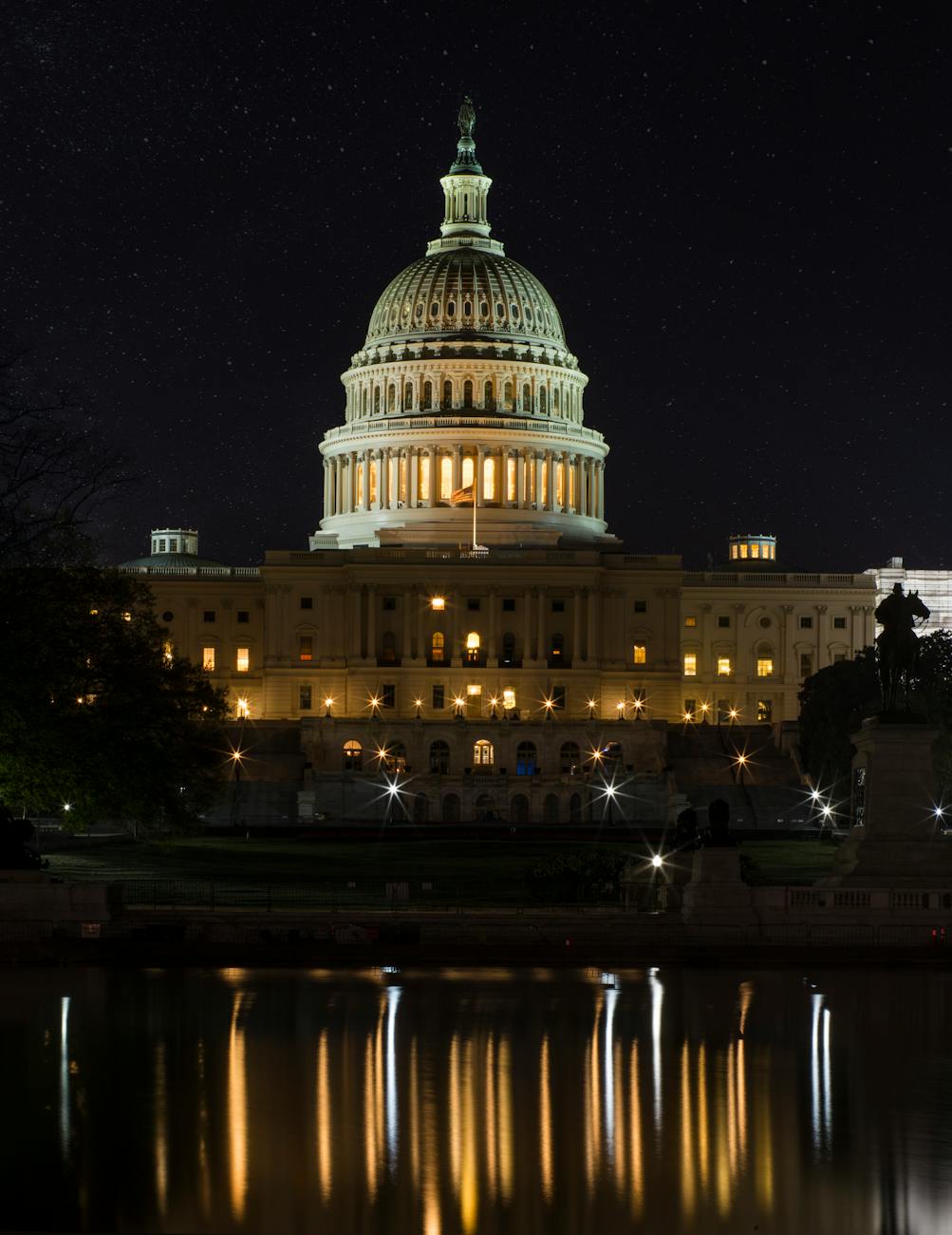 white dome building during night time