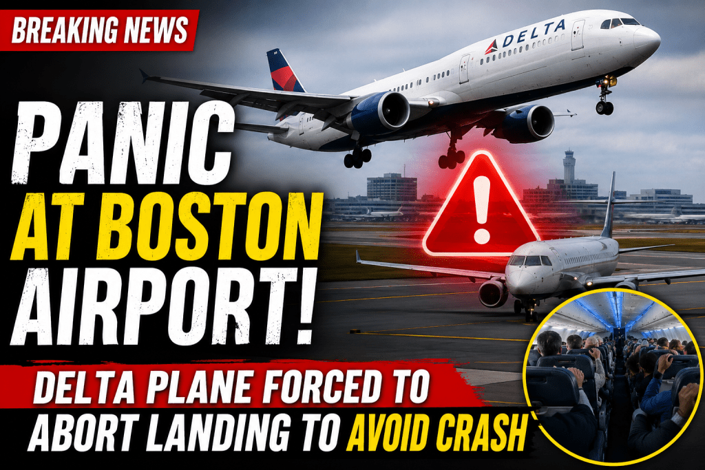 Panic as Delta Flight Forced to Make Snap Decision to Avoid Collision in Boston